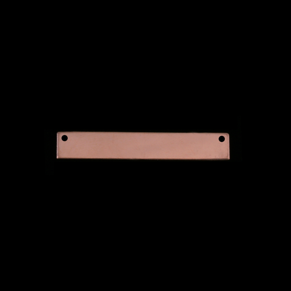Metal Stamping Blanks Rose Gold Filled Rectangle Bar with Holes, 30.5mm (1.20") x 5mm (.20"), 24g